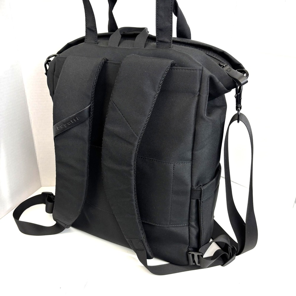 Bugatti Travel Backpack RFID Bag‎ Black Protection Padded Work CNV2538BU-BLACK